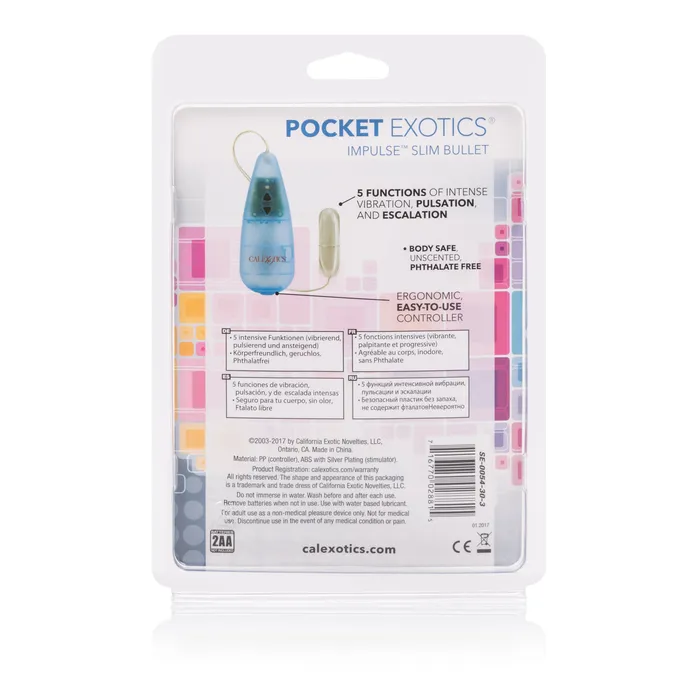 Female Sex Toys California Exotic Impulse Pocket Paks Slim Silver Bullet