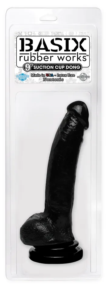 Pipedream Products Dildos Basix Rubber Works 9in Suction Cup Dong Black