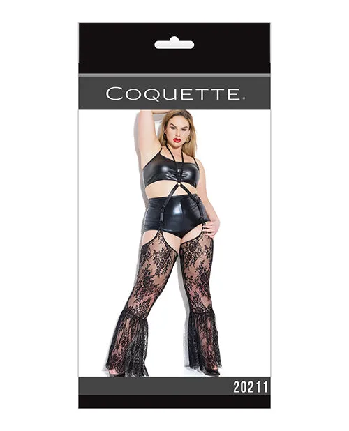 Darque Bell Bottom Chaps Black Coquette Anal