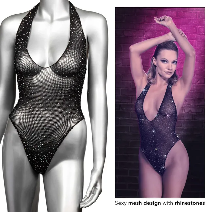 California Exotic Novelties Radiance Deep V Neck Bodysuit OS Male Sex Toys