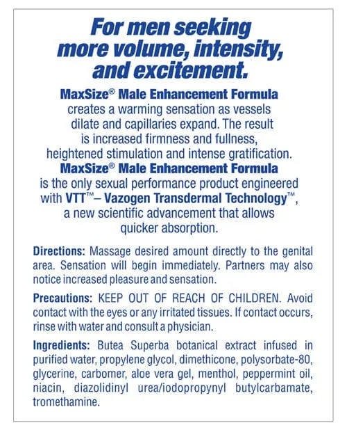 MD Science Lab Male Sex Toys Max Size Male Enhancement Cream 5 Oz Tube MD Science Lab Male Sex Toys Max Size Male Enhancement Cream 5 Oz Tube