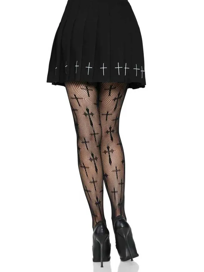Leg Avenue Anal Worship Me Cross Net Tights 1x2x Black Leg Avenue Anal Worship Me Cross Net Tights 1x2x Black