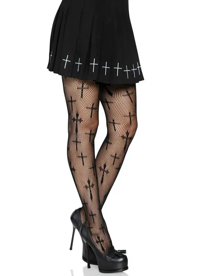 Leg Avenue Anal Worship Me Cross Net Tights 1x2x Black Leg Avenue Anal Worship Me Cross Net Tights 1x2x Black