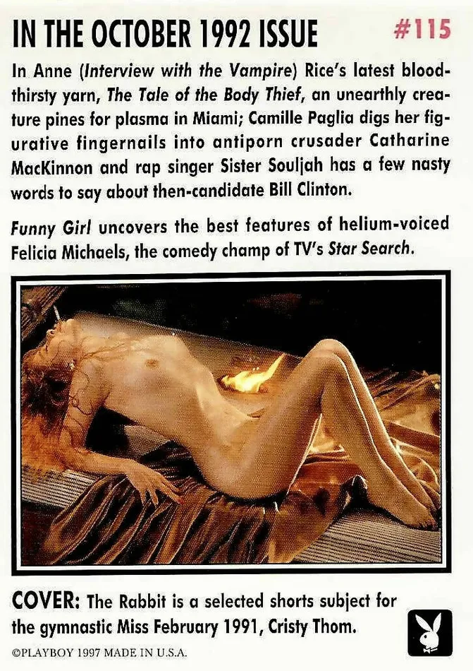 Couples Greenthunderbirds Cards Playboy October Edition 115 Playboy Cover