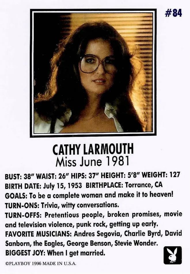 Couples Playboy June Edition 84 Cathy Larmouth Greenthunderbirds Cards