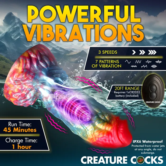 Female Sex Toys XR Brands Phoenix Vibrating Dildo w Remote