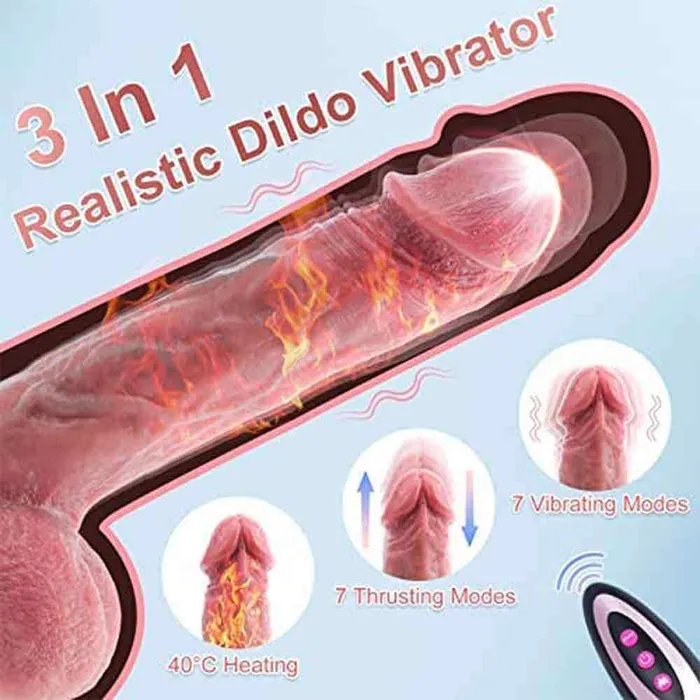 ProBang Sex Machine Thrusting Realistic Dildo Vibrator with Pussy Rubbing Heating Adorime Female Sex Toys